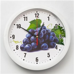Часы настенные "Виноград", белый обод, 28х28 см