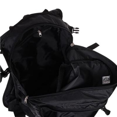 Рюкзак молодежный Calligrata с мягкой спинкой 41х24х16 см на шнурках Punk, цвет чёрный