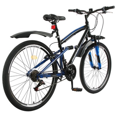 Велосипед 26" Progress Sierra FS, цвет черный/синий, размер рамы 16"