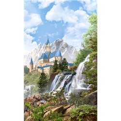 3D Фотообои «Замок в скалистых горах»