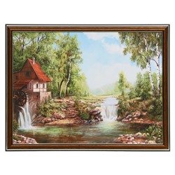 Картина "Мельница в лесу" 30х40 (33х43)см