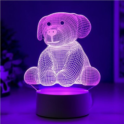 Светильник "Плюшевая собачка" LED RGB от сети