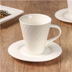 Чайная пара «Магистро», чашка 220 мл, 12×9×10 см, блюдце d= 15,5 см