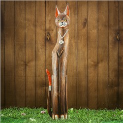 Сувенир дерево "Тёмная кошка с украшениями" 16х7х100 см