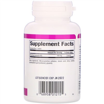 Natural Factors, Vitamin B2, Riboflavin, 100 mg, 90 Tablets