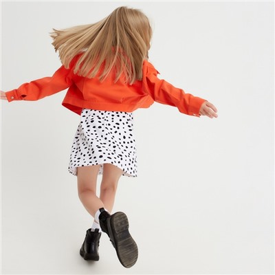 Рубашка для девочки джинсовая, укороченная KAFTAN, размер 30 (98-104 см), цвет оранжевый