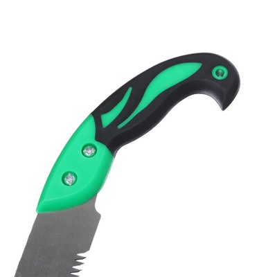 Ножовка садовая, 400 мм, пластиковая ручка, зелёная