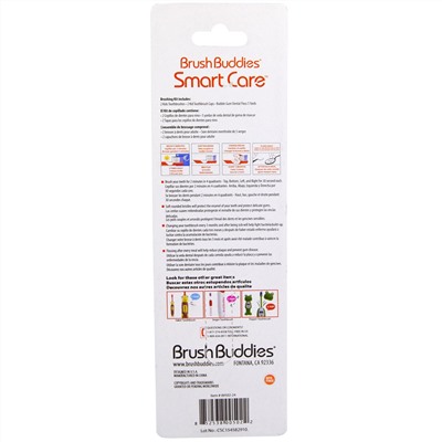 Brush Buddies, Smart Care, детская зубная щетка, упаковка с 4 щетками