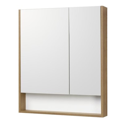 Зеркальный шкаф Aquaton «Сканди 70», цвет белый, дуб рустикальный