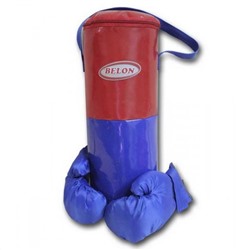 Belon Набор для бокса НБ-006-НТ3 Груша м. цилиндр 40смхd15см тент + перчатки цв. красный/ синий