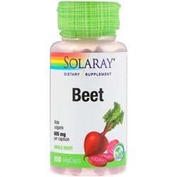 Solaray, Свекла, 605 мг, 100 вегетарианских капсул