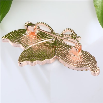 Брошь "Галиотис" бабочка со сложенными крылышками, в розовом золоте
