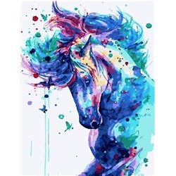 Картина по номерам 40х50 - Синяя лошадь