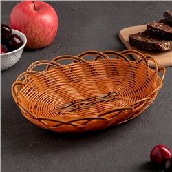 Корзинка для фруктов и хлеба Доляна «Венок», 24×16×6 см, цвет золотистый