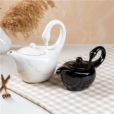 Чайный набор "Лебеди", 2 предмета: чайник 1 л, сахарница 0.5 л
