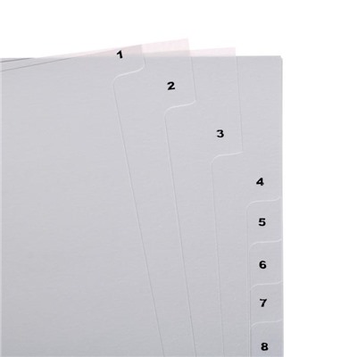 Разделитель листов А4, 20 листов, 1-20, "Office-2020", серый, пластиковый