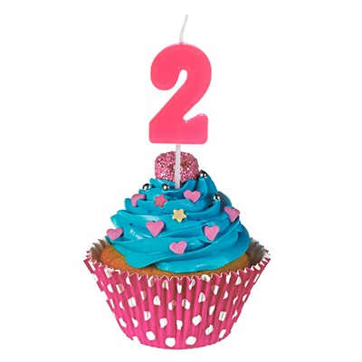 Свеча в торт цифра Дисней 2 "С Днем рождения", Принцессы