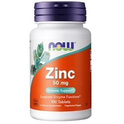 Цинк Zinc Glycinate 50 mg NOW 100 таб.