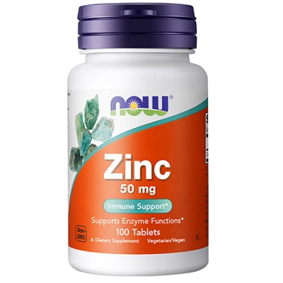 Цинк Zinc Glycinate 50 mg NOW 100 таб.