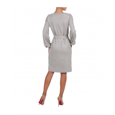 Платье женское на обтачке с объемными рукавами и поясом от Comfi