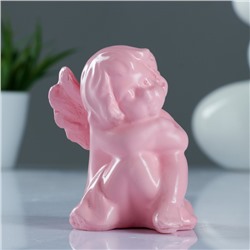 Фигура "Ангелочек задумчивый" розовый 10х8 см