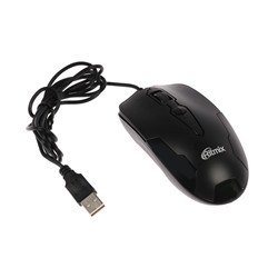 Мышь RITMIX ROM-210, проводная, оптическая, 800 dpi, USB, черная