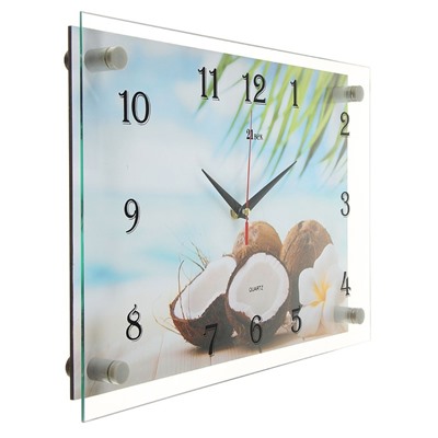 Часы настенные, серия: Море, «Кокосы», 25×35 см микс