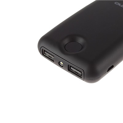 Внешний аккумулятор Qumo PowerAid 10000 (V2), 10000 мА-ч, 2 USB 1A+2A, вход до 2A, черный