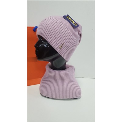 Комплект женский вязаный: шапка и снуд (free size) арт. 776055