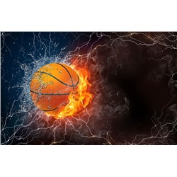 3D Фотообои «Огненный мяч»