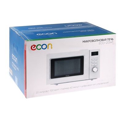 Микроволновая печь Econ ECO-2054T, 700 Вт, 5 уровней мощности, 20 л, белая
