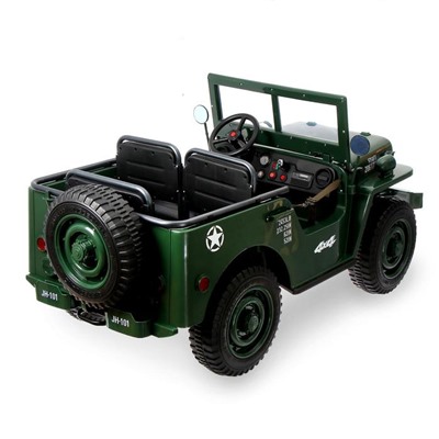 Электромобиль «Армейский джип», 3-х местный, 4WD полный привод, EVA колеса, цвет зелёный