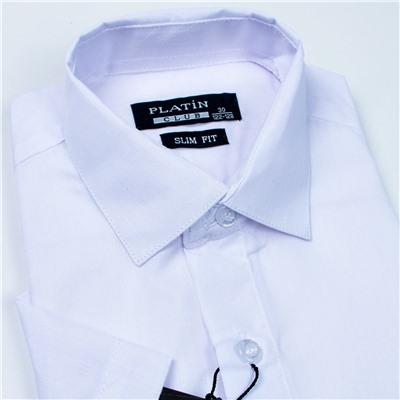 Рубашка Platin Slim fit белого цвета короткий рукав для мальчика