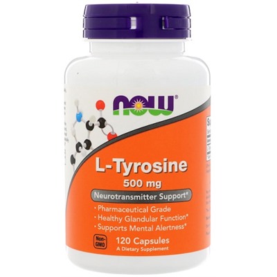 Аминокислота Тирозин L-Tyrosine 500 mg NOW 120 капс.