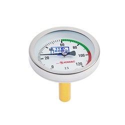 Термометр биметаллический, 120°C, с погружной гильзой 60 мм