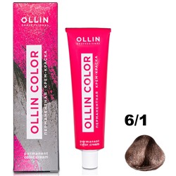Перманентная крем-краска для волос  COLOR 6/1 Ollin 100 мл