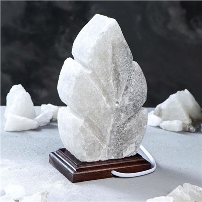 Соляная лампа "Лист резной", цельный кристалл, 20.5 см, 2-3 кг