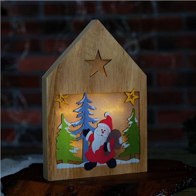 Декор с подсветкой «Дед Мороз с подарками» 2,2×15,5×22 см
