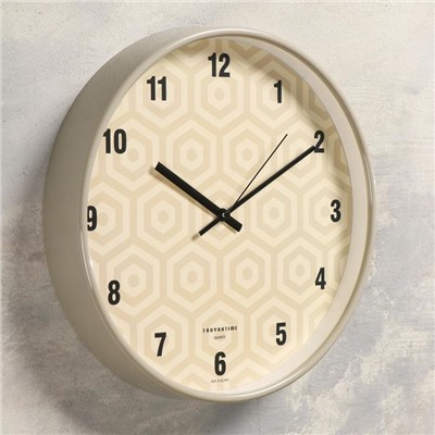 Часы настенные, серия: Классика, "Шестиугольники", плавный ход, d=30.5 см