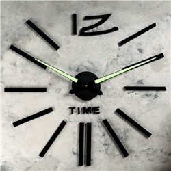 Часы-наклейка DIY "Кайро", плавный ход, флуоресцентные стрелки, 120 х 120 см