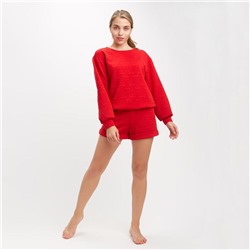 Пижама женская (свитшот, шорты) MINAKU: New happy цвет красный, р-р 42