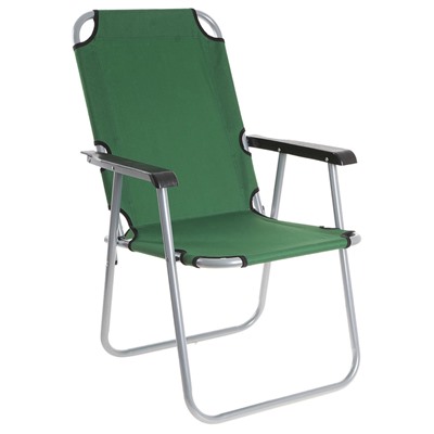 Кресло туристическое, с подлокотниками, до 80 кг, размер 55 х 46 х 84 см, цвет зелёный