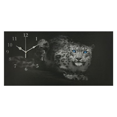 Часы-картина настенные, серия: Животный мир, "Леопард", 40 х 76 см, микс