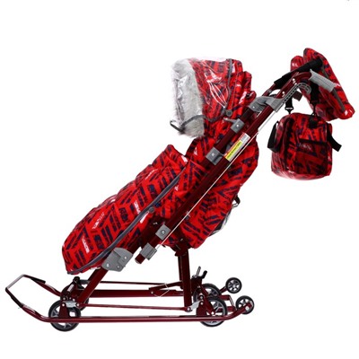 Санки-коляска «Ника Детям НД7-8S спортивный», цвет красный