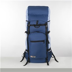 Рюкзак туристический, 100 л, отдел на шнурке, наружный карман, 2 боковые сетки, цвет синий/голубой