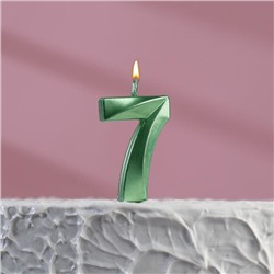 Свеча в торт на шпажке «‎Грань», цифра "7",изумруд,  5 х 3.5 см
