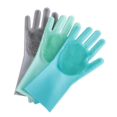 Перчатки хозяйственные для мытья посуды и уборки дома, размер L, 170 гр, цена за пару, цвет МИКС