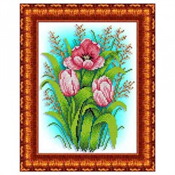 Набор для вышивания бисером (Чехия) "Тюльпаны" 18,5x24,5см кбцн(ч) 4025
