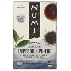 Numi Tea, Organic Pu-Erh Tea, Emperor's Pu-Erh, 16 Tea Bags, 1.13 oz (32 g)