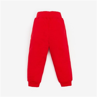 Пижама детская (футболка, брюки) Медведь/полоска, цвет красный/белый, рост 74 см
